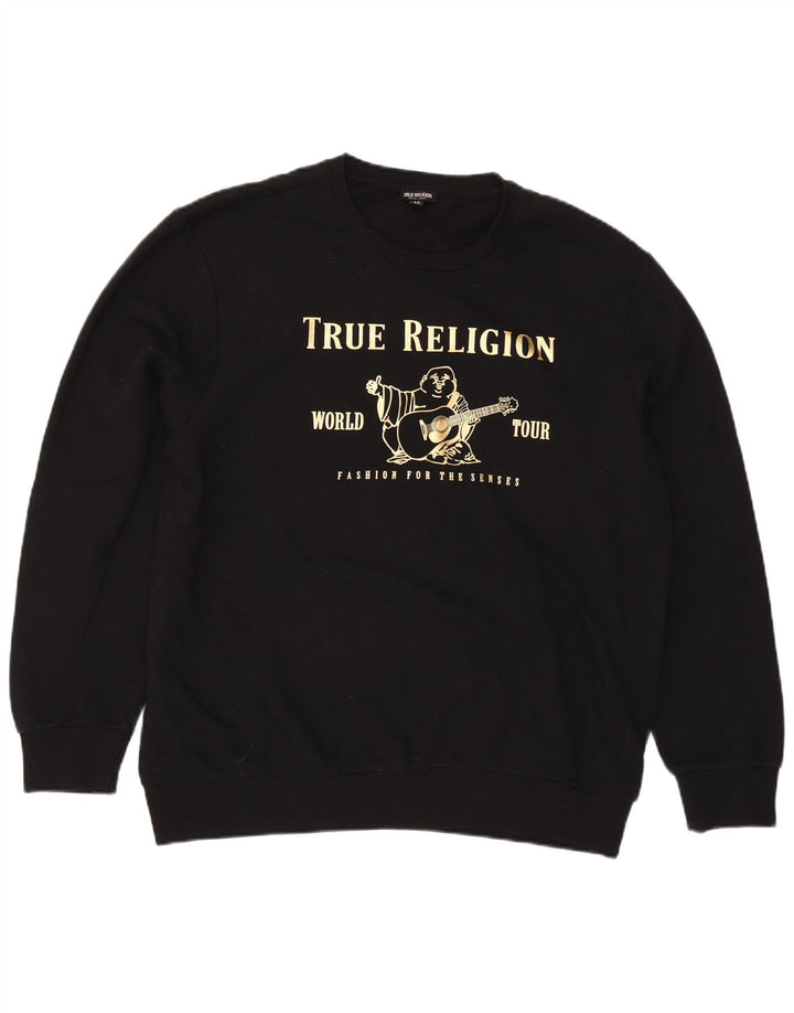 Męska bluza z grafiką True Religion, 2XL, czarna, bawełniana