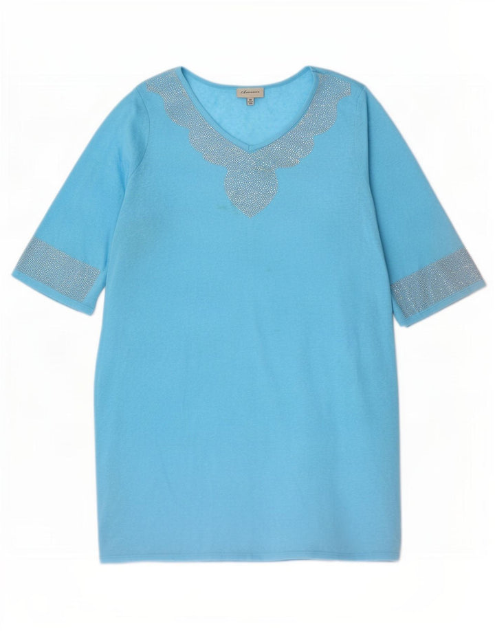 Marks & Spencer Damska sukienka oversize z autografem, UK 18 XL, niebieska