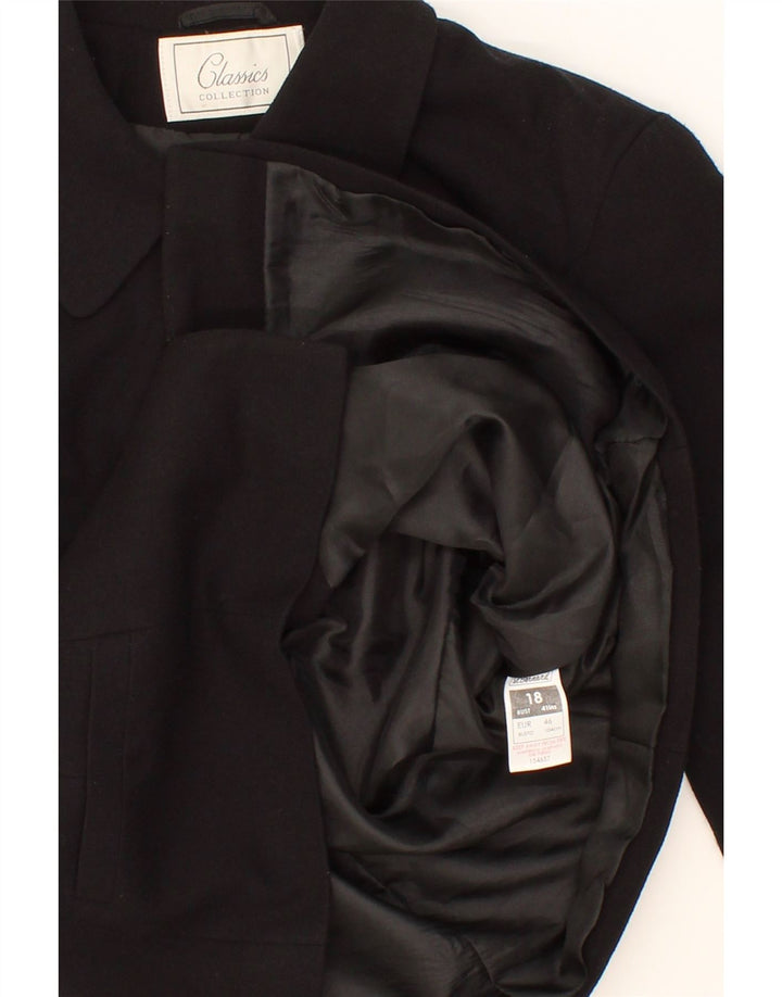 ST. BERNARD Womens 6 Button Blazer Jacket UK 18 XL Black Polyester Vintage St. Bernard and Second-Hand St. Bernard from Messina Hembry 