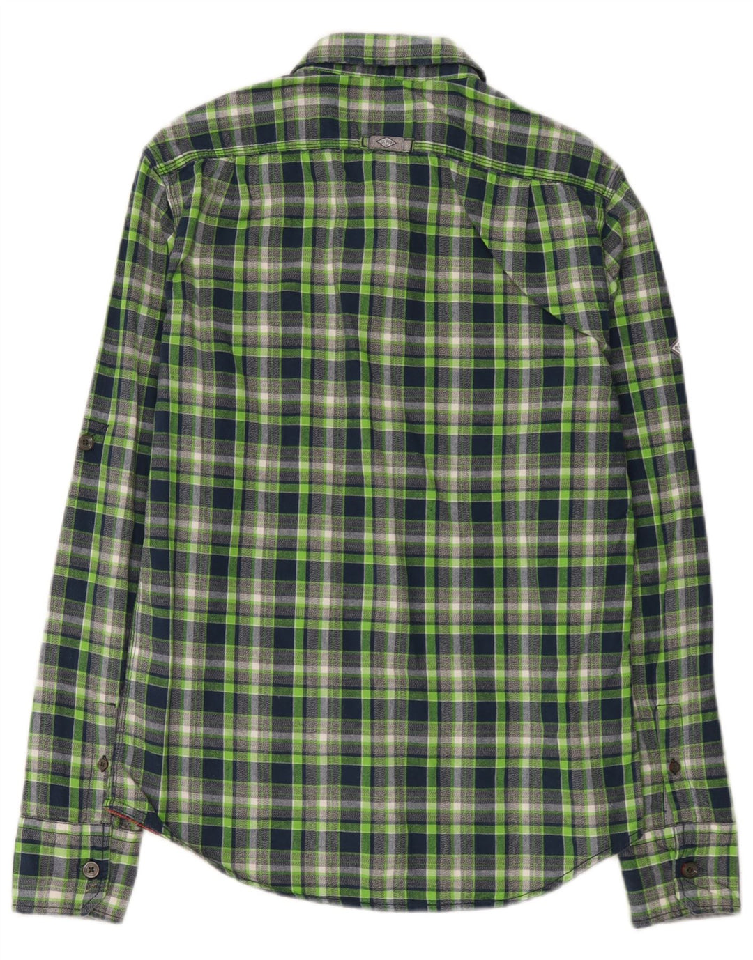 Damska koszula flanelowa Superdry UK 14, bawełniana w średnią zieloną kratkę