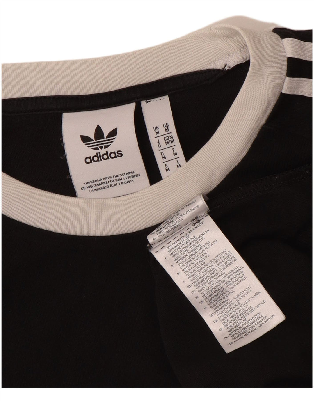 Adidas Męski T-shirt Top Średni Czarny Bawełniany