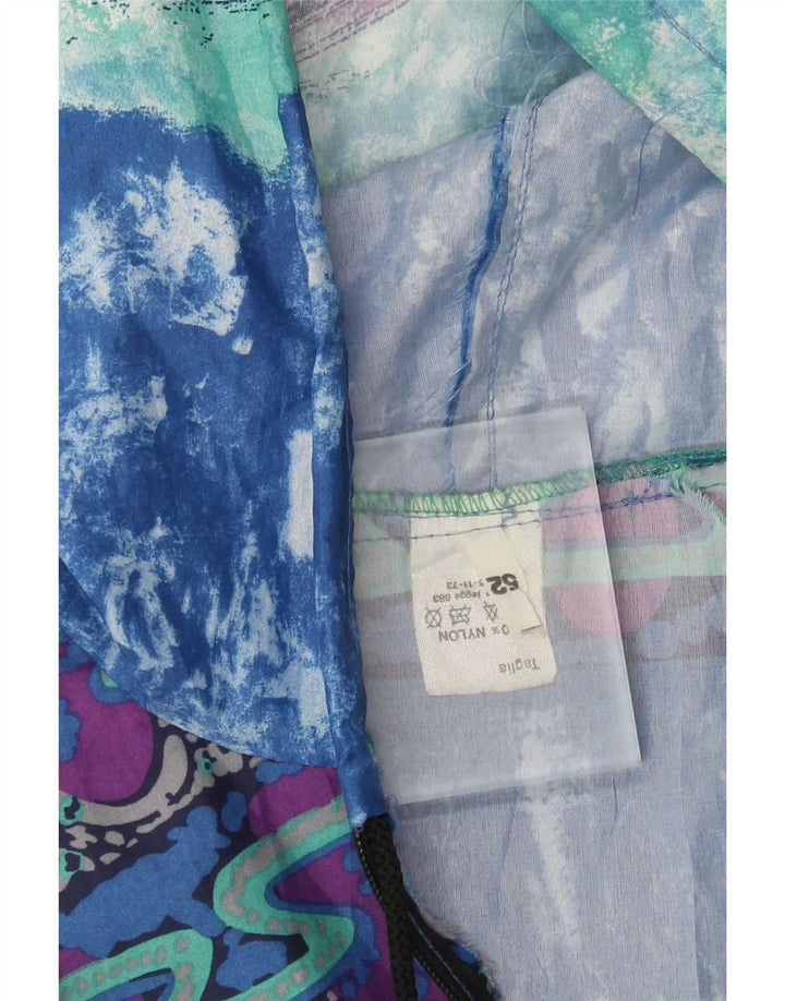 Męska kurtka przeciwdeszczowa z kapturem w stylu vintage, abstrakcyjny wzór IT 52 XL, wielobarwna