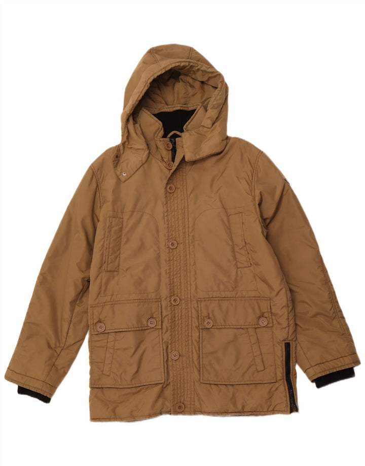 Męska ocieplana kurtka z kapturem i kapturem ASTROLABIO UK 42 XL, brązowy nylon