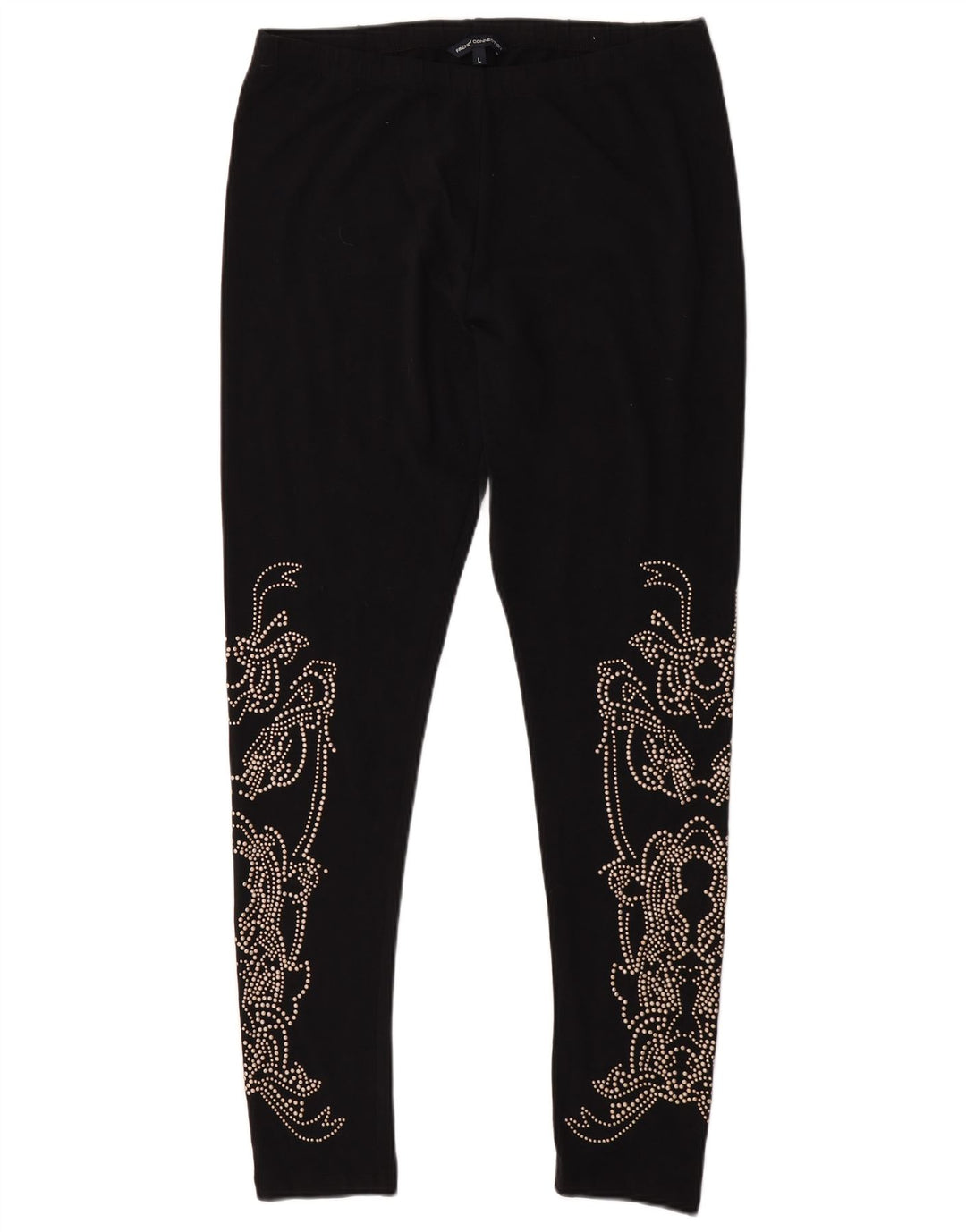 Legginsy damskie French Connection UK 14, duże, czarne w kwiaty
