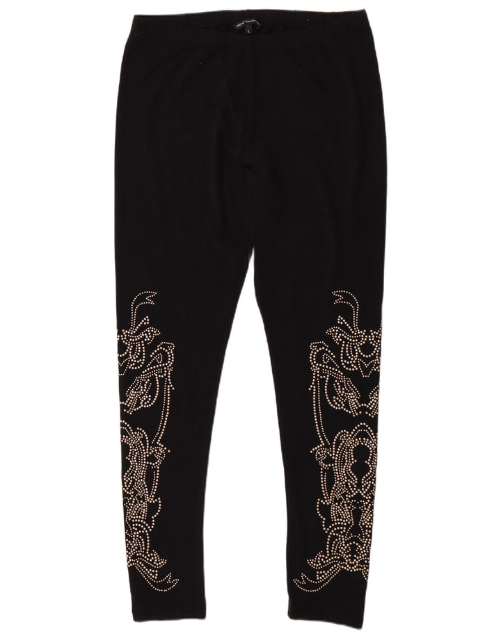 Legginsy damskie French Connection UK 14, duże, czarne w kwiaty