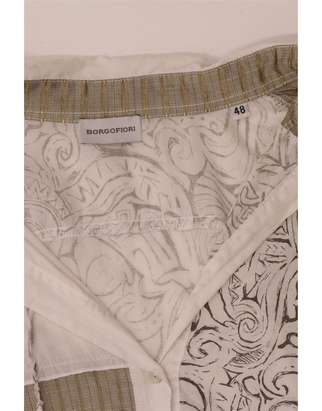 Damska bluzka koszulowa z rękawem 3/4 Borgofiori IT 48 XL, biała patchworkowa