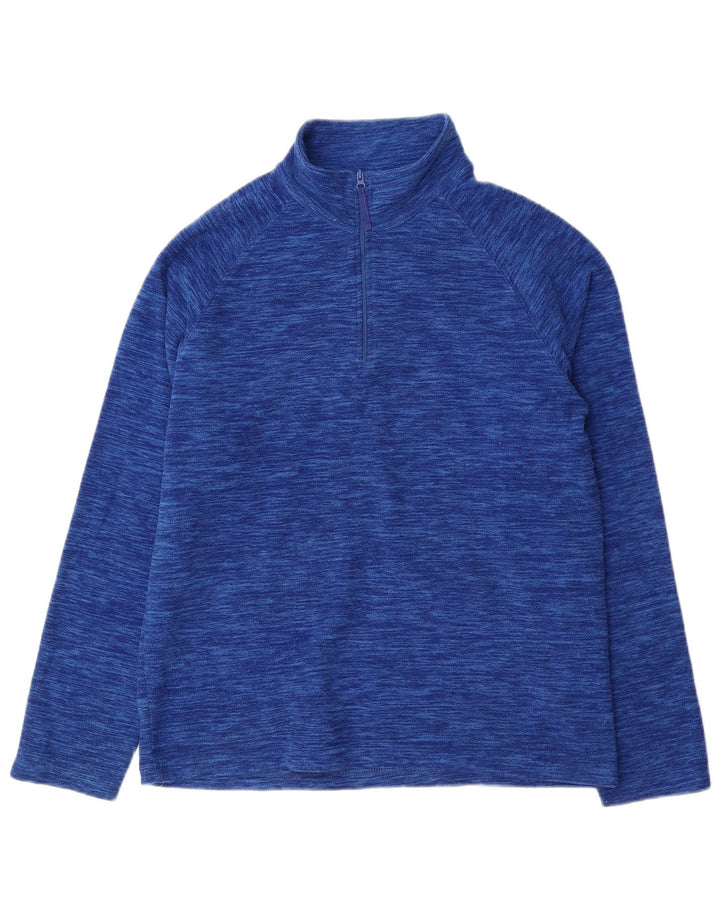 Męski sweter polarowy Mountain Warehouse z zamkiem błyskawicznym, mały, niebieski, nakrapiany poliester