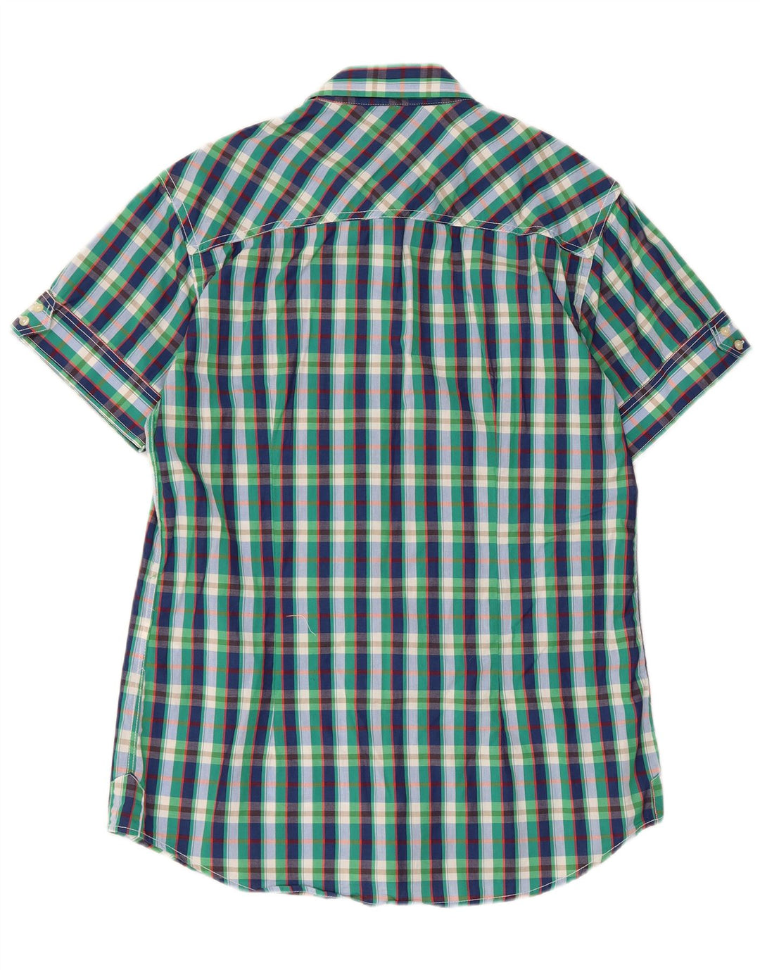 Męska koszula wojskowa Carrera Slim Fit z krótkim rękawem, duża, wielobarwna krata