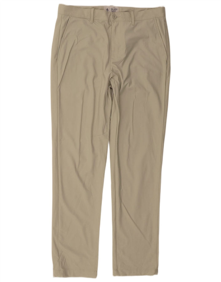 Męskie spodnie typu slim chino Penguin W34 L32 Zielony poliester