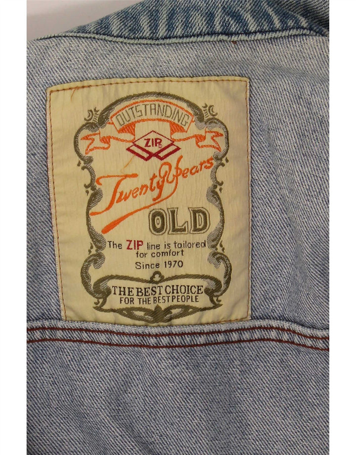 Męska kurtka dżinsowa Vintage UK 14 w kolorze średnioniebieskim w kwiaty