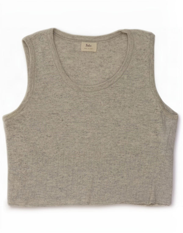 Damski podkoszulek Sisley Crop Vest UK 10 Small, szara wełna
