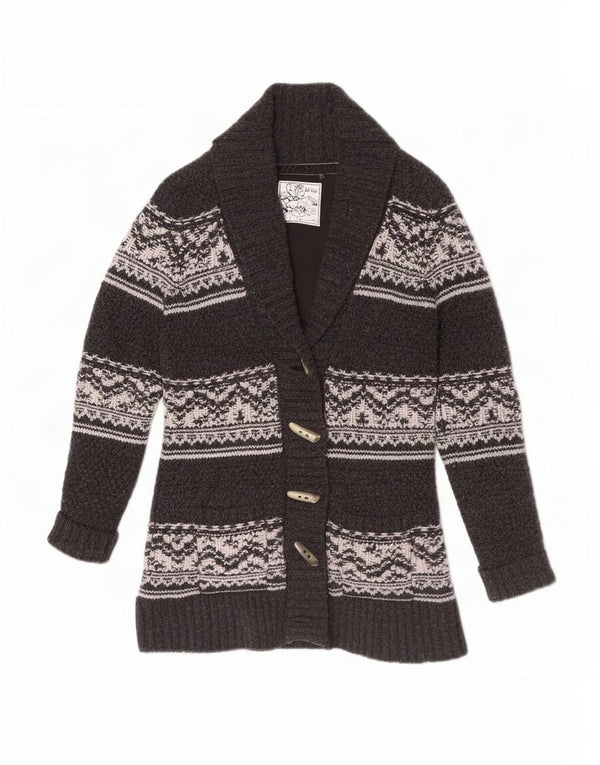 Sweter damski Fat Face UK 12 Średni szary Fair Isle Lambswool
