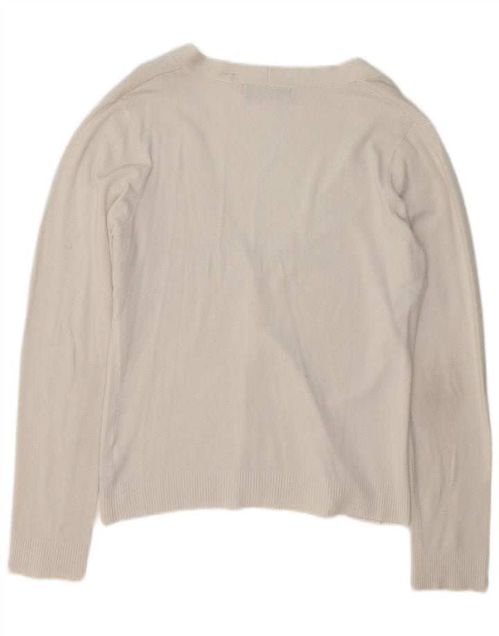 Sweter damski Zara Cardigan UK 16, duży, biały, sztuczny jedwab
