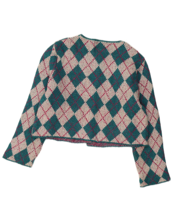 Sweter damski Zara Bolero UK 14 Średni zielony Argyle/Diamentowy akryl