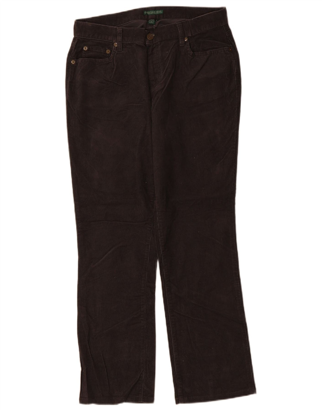 RALPH LAUREN Damskie proste sztruksowe spodnie US 8 Medium W30 L28 Szare