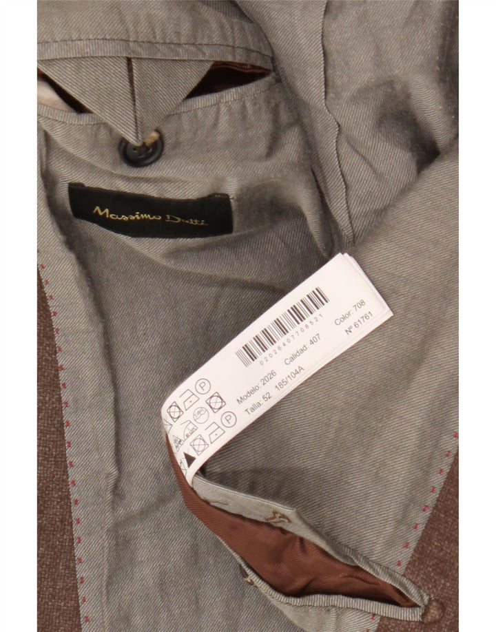 Męska marynarka zapinana na 2 guziki Massimo Dutti EU 52, duża brązowa wełna