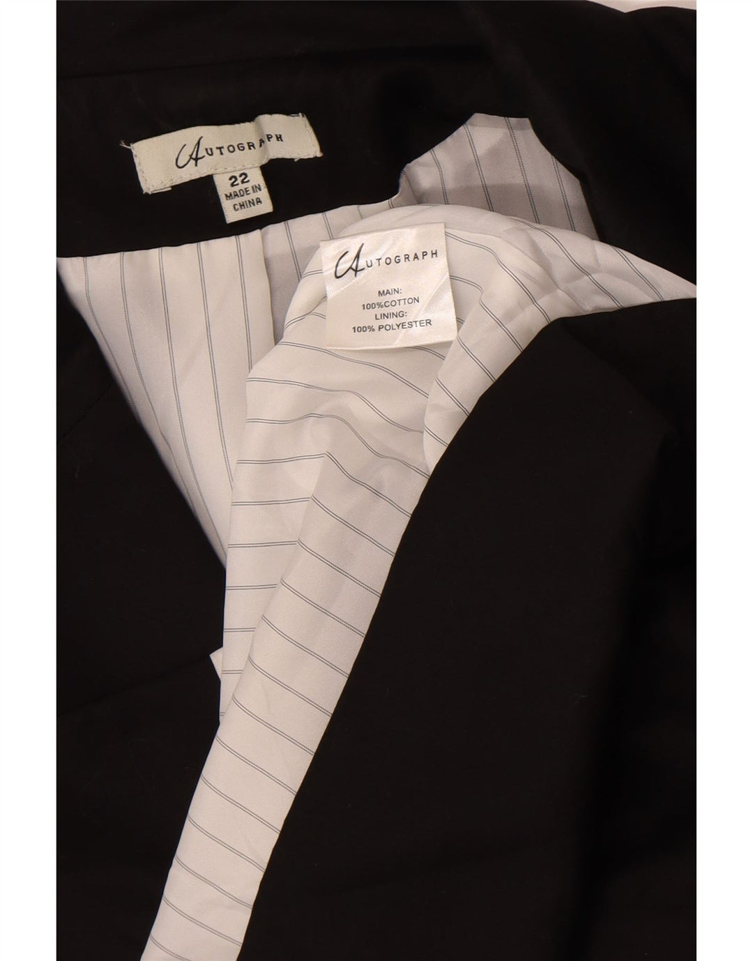 Marks & Spencer Damska marynarka z autografem, zapinana na 3 guziki, UK 22 3XL, czarna