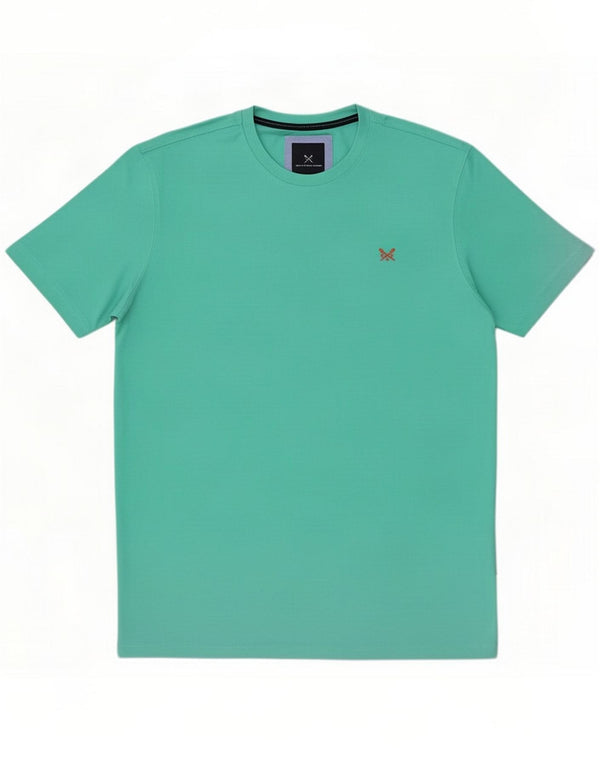 Crew Clothing Męski T-Shirt Top, duży, turkusowy, bawełniany