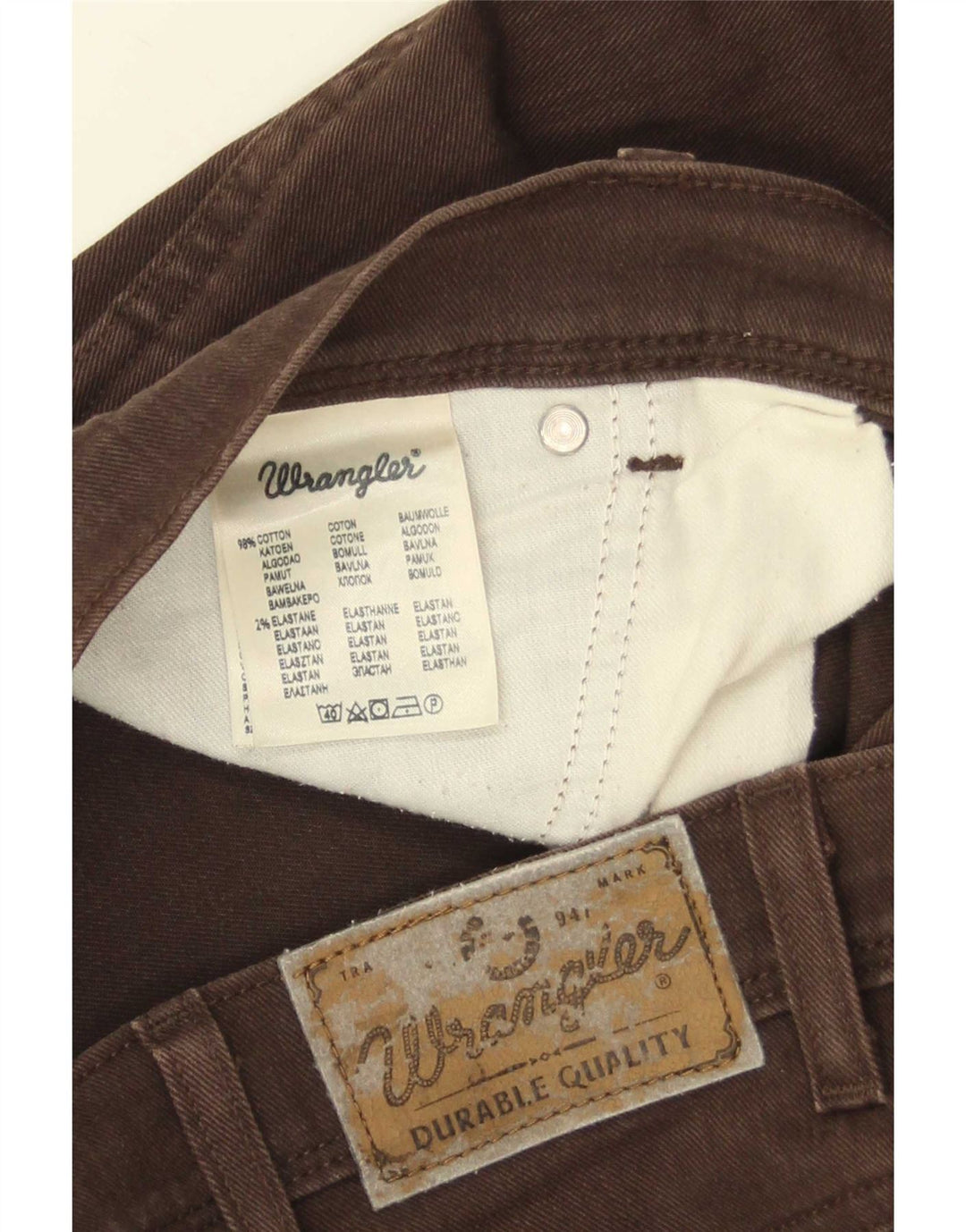 Męskie jeansy Wrangler o regularnym kroju W40 L30, brązowa bawełna