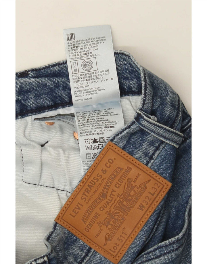 Męskie jeansy Levi's 511 Slim W32 L32 Niebieska bawełna