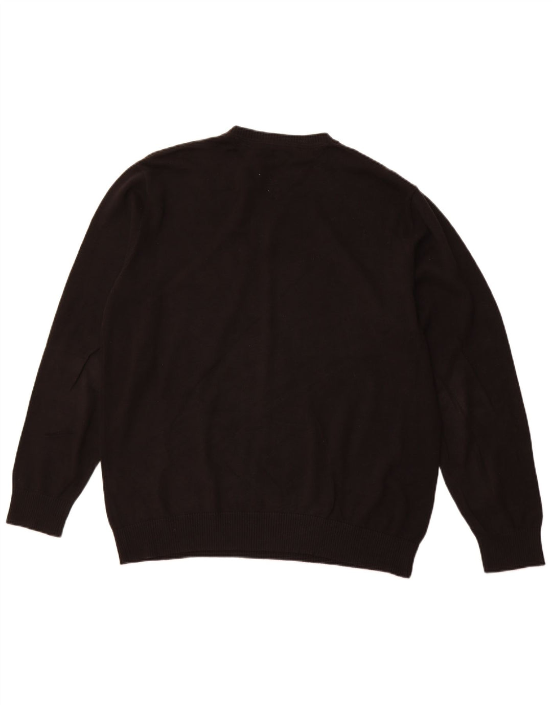 TOMMY HILFIGER Męski sweter z dekoltem w kształcie litery V, duży, czarny, bawełniany