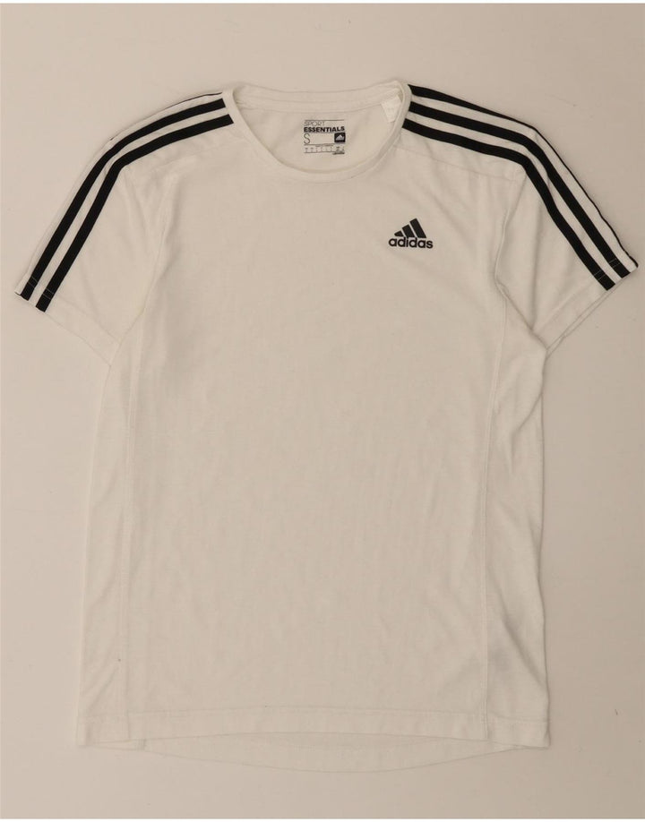 Damska koszulka Adidas Climalite Top UK 10, mała, biała, poliestrowa