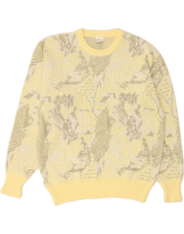 MODEN Mens Crew Neck Jumper Sweater IT 50 Medium Yellow Geometric Vintage Moden and Second-Hand Moden from Messina Hembry 