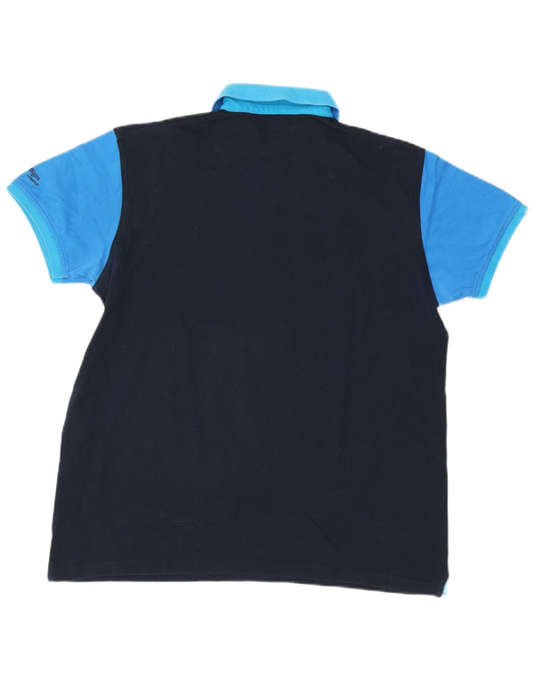 Męska koszulka polo Harmont & Blaine 2XL granatowa, bawełniana w bloki kolorów