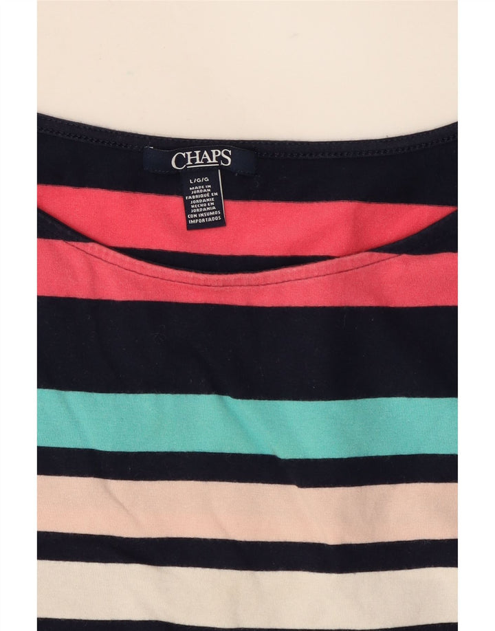 CHAPS Womens Top 3/4 Sleeve UK 14 Large Multicoloured Striped Vintage Chaps and Second-Hand Chaps from Messina Hembry 