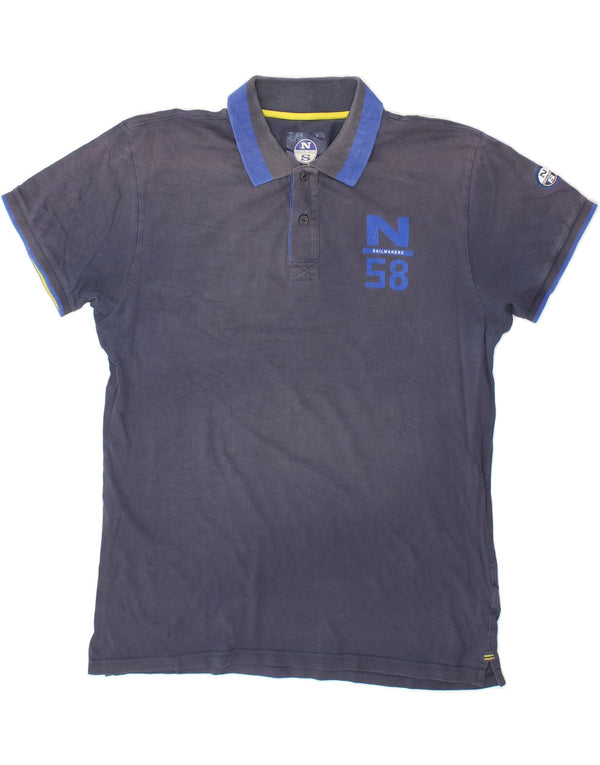 NORTH SAILS Mens Sailmakers Polo Shirt 2XL Navy Blue Cotton