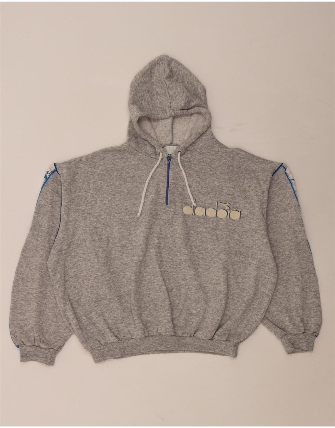 Damski sweter oversize z kapturem i grafiką DIADORA UK 12, średni szary