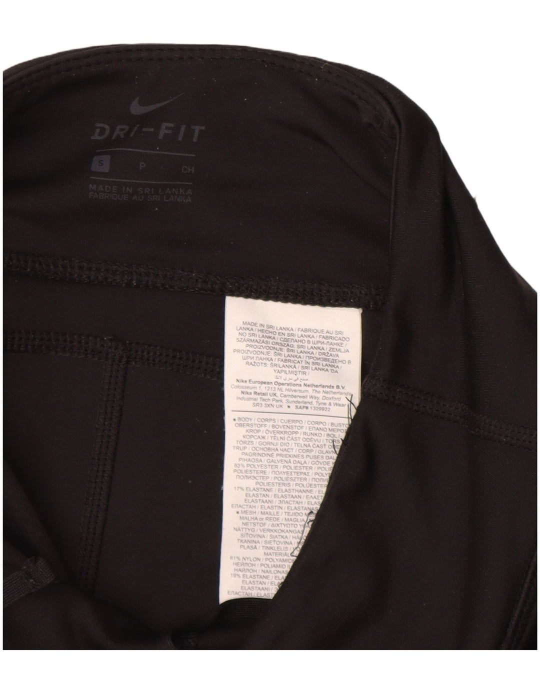 Damskie legginsy NIKE Dri Fit UK 8, małe, czarne, poliestrowe