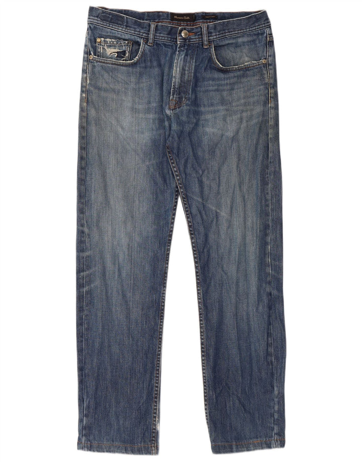 Męskie jeansy Massimo Dutti w trudnej sytuacji, proste EU 42, duże, W32, L29, niebieskie