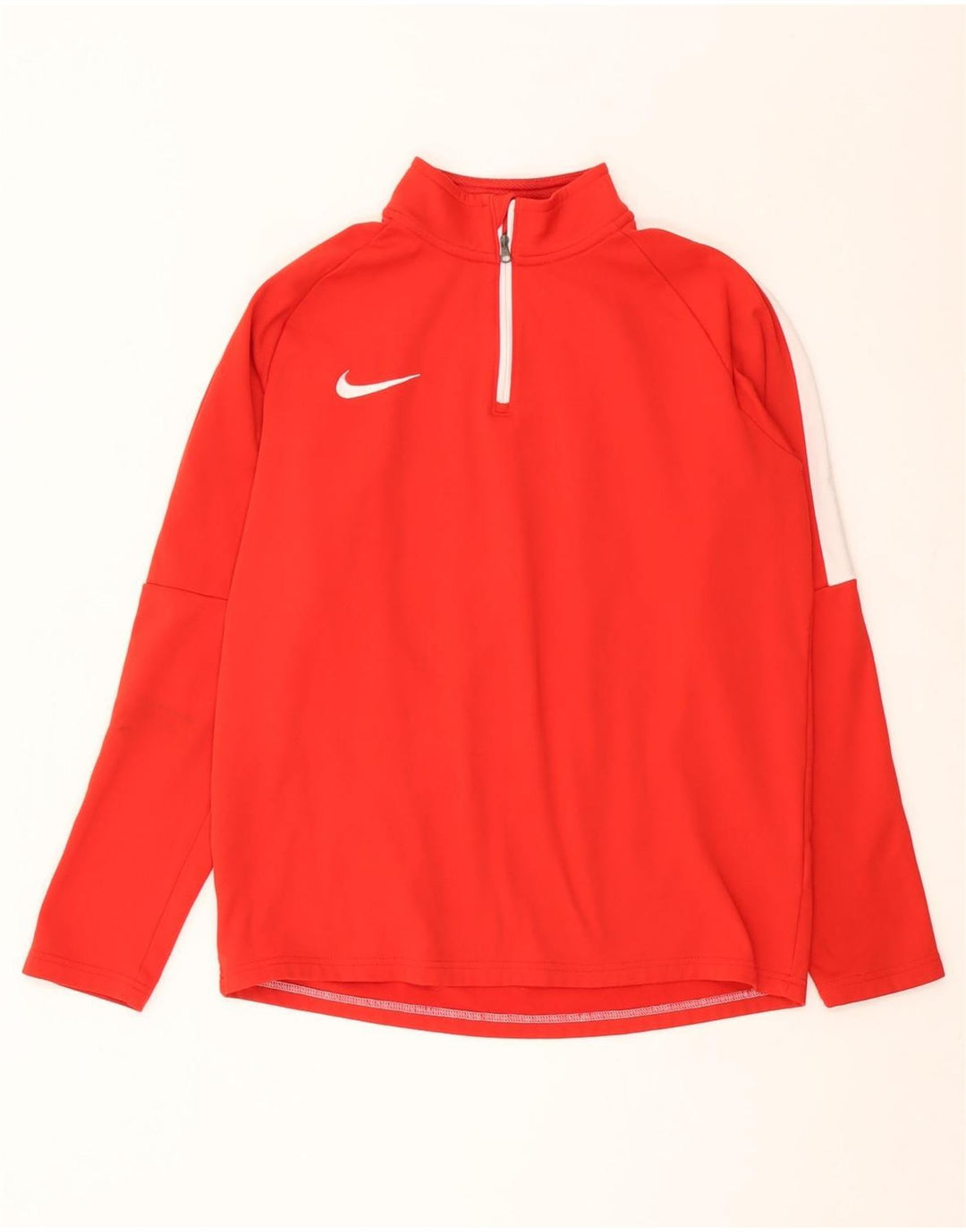 Męska koszulka Nike Dri Fit z zamkiem błyskawicznym i długim rękawem, poliestrowa w kolorze średniej czerwieni