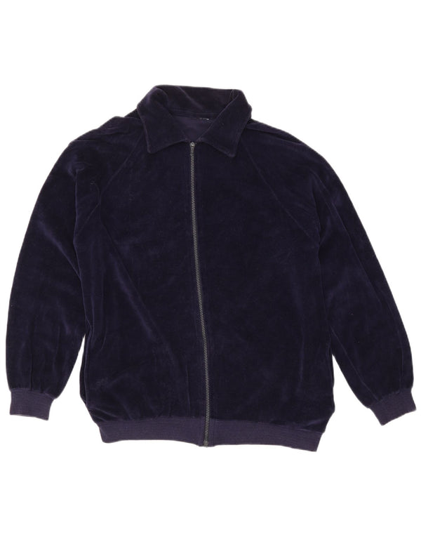 Damska kurtka dresowa VINTAGE UK 16, duża, granatowa, bawełniana