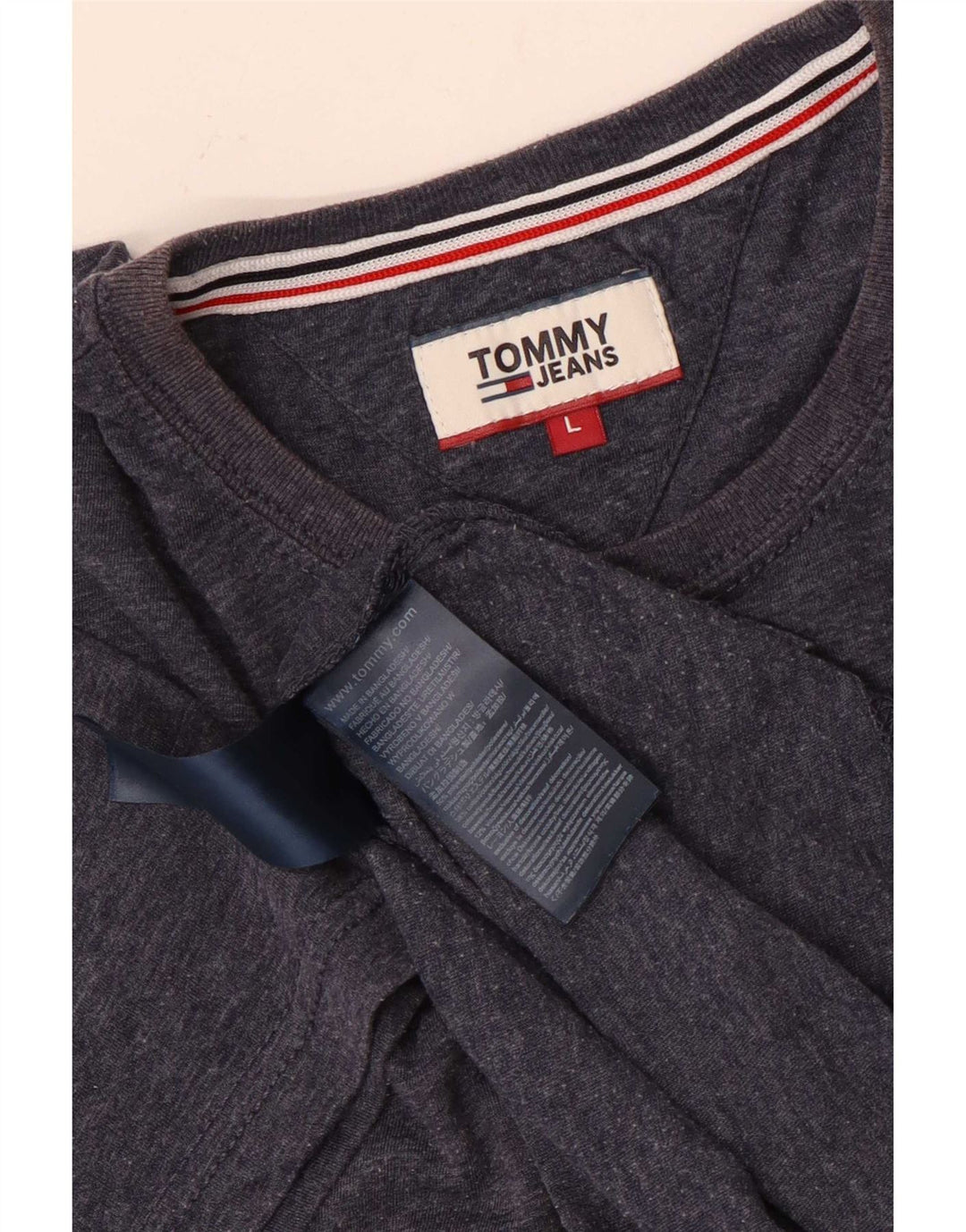 T-shirt męski Tommy Hilfiger, duży, granatowy, nakrapiany poliester