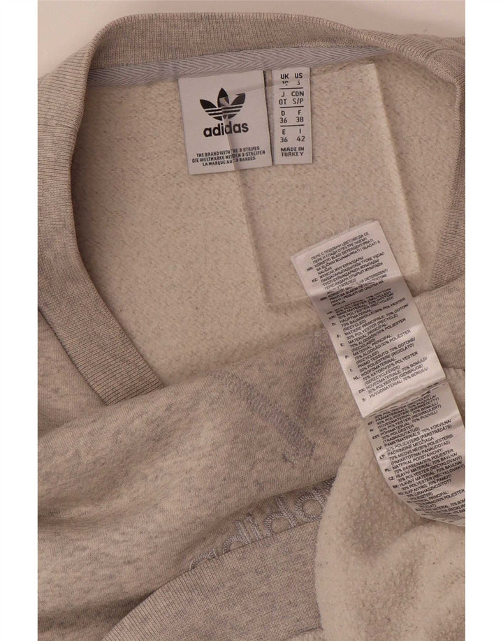 Damska bluza oversize Adidas, UK 10, mała, szara bawełna