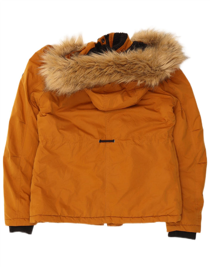 Damska kurtka wiatrówka SUPERDRY z kapturem UK 8, mały, pomarańczowy poliester