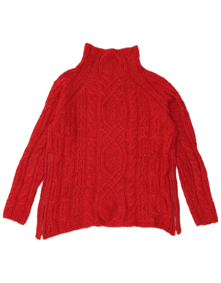 Sweter damski Zara z golfem UK 10, mały, czerwony akryl