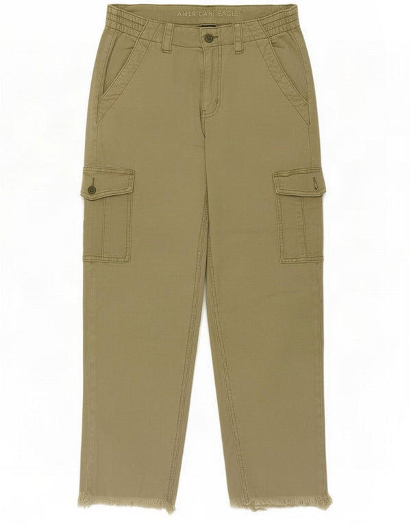 American Eagle Womens Tapered Cargo Trousers US 6 Medium W30 L26 Khaki