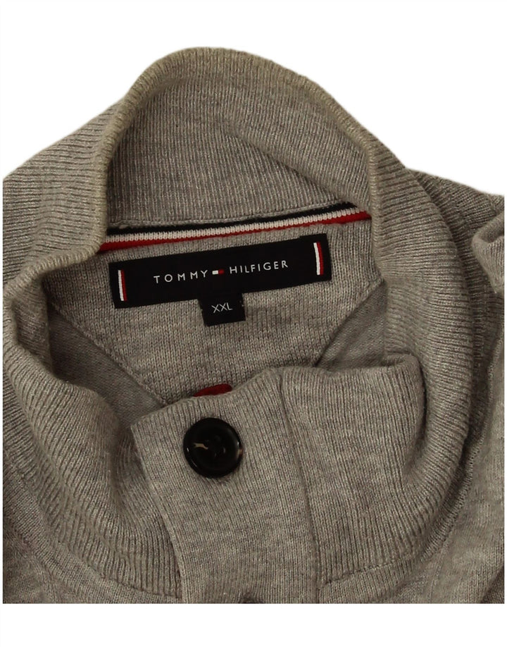 Męski sweter zapinany na guziki Tommy Hilfiger 2XL Szara bawełna