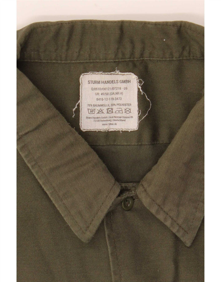 Męska koszula wojskowa w stylu vintage 2XL, bawełna khaki