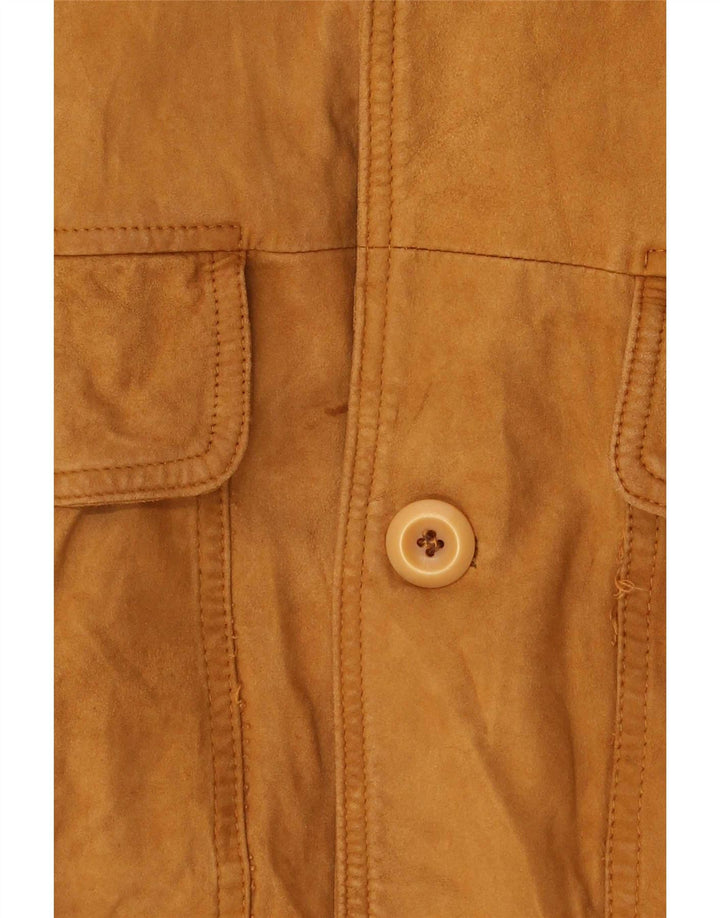 Vintage męska zamszowa kurtka bomber UK 38 średni beż