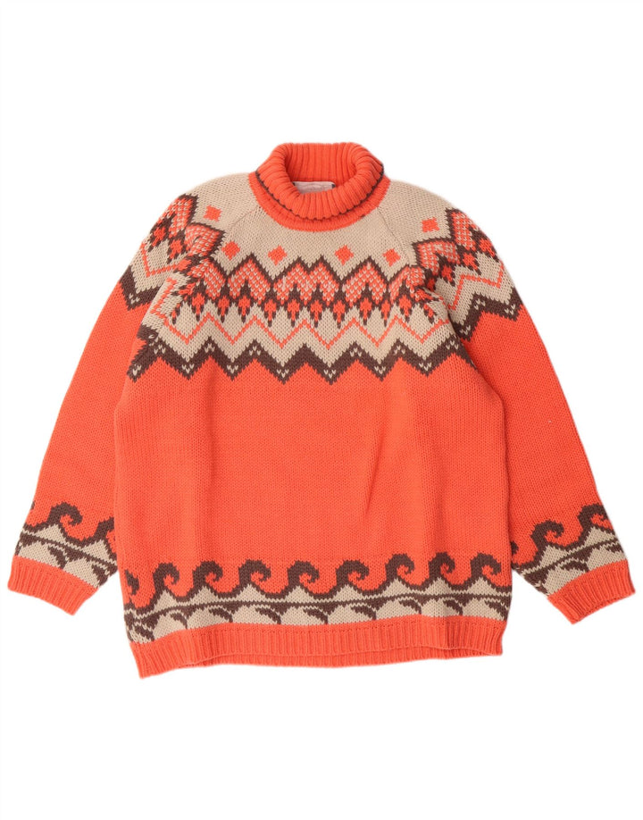 Damski sweter z golfem Kaos UK 16 Large Orange Fair Isle