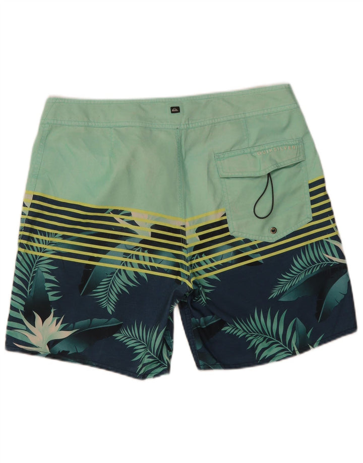 Męskie spodenki kąpielowe Quiksilver, zielony, kwiatowy poliester