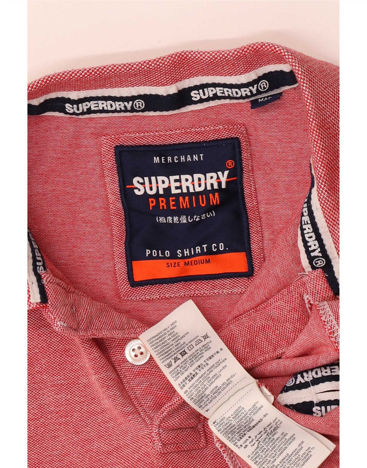 Męska koszulka polo Superdry, średnia, różowa, bawełniana