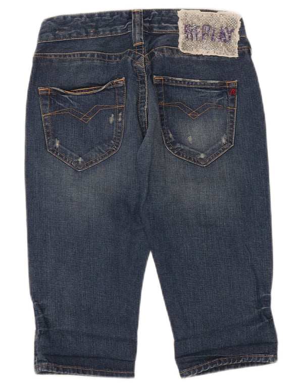 Damskie spodenki jeansowe Replay W24 XS, niebieska bawełna