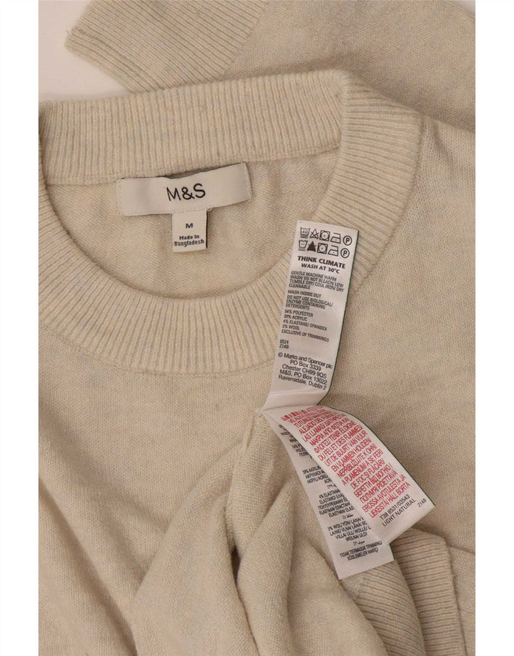 Marks & Spencer Damski sweter z wycięciem pod szyją, UK 14, średni złamanej bieli