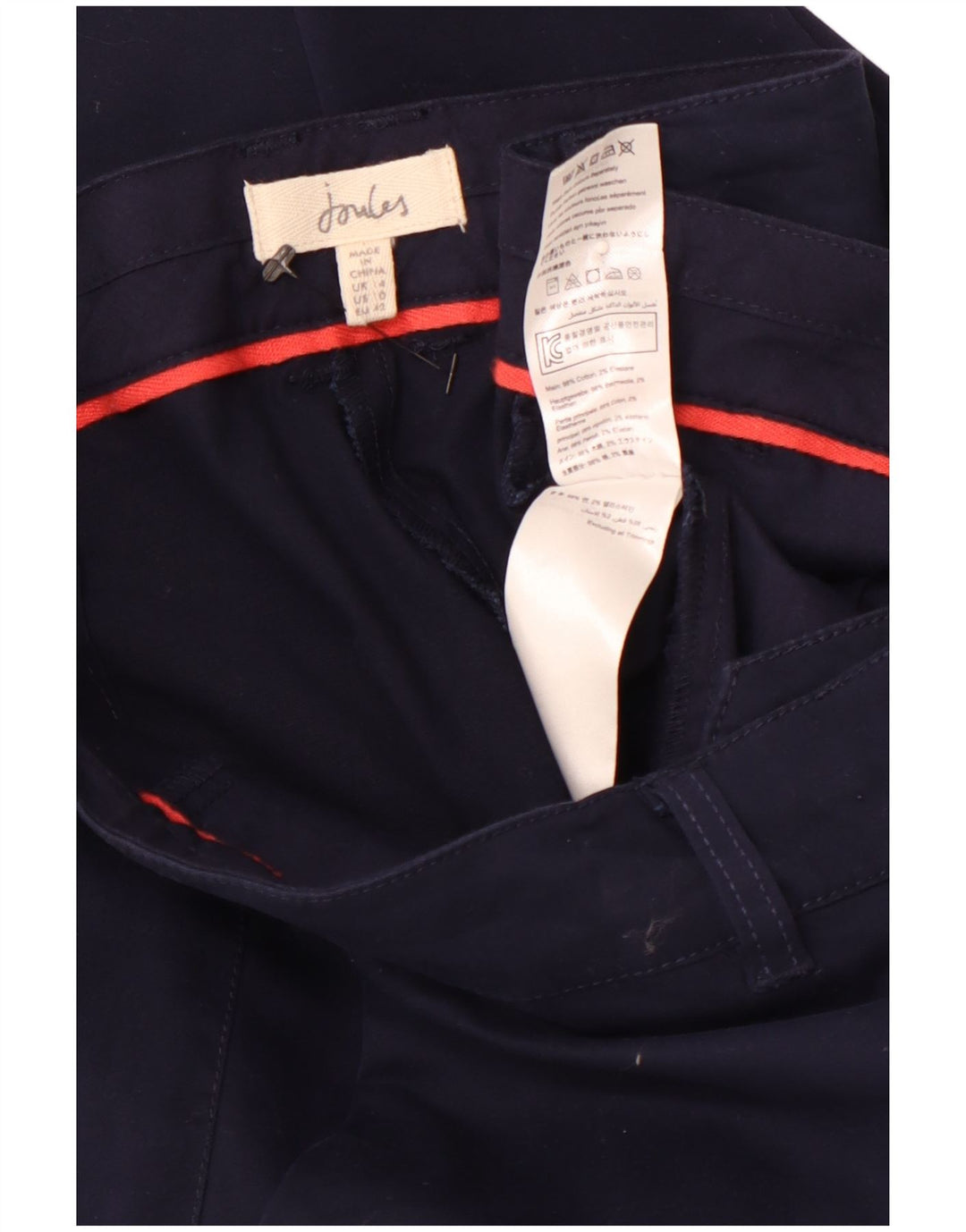 Damskie spodnie Capri z wysokim stanem JOULES UK 14 Large W32 L21 Granatowe