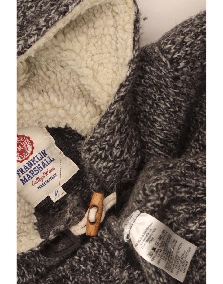 Damski sweter rozpinany z kapturem Franklin Marshall UK 12 Średni szary nakrapiany